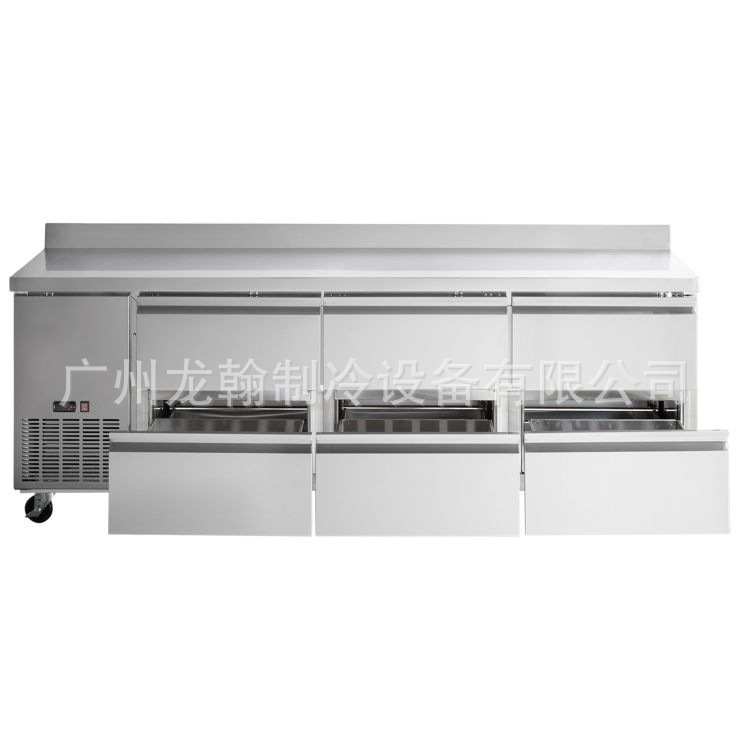 欧款6抽风冷保鲜工作台水吧台平冷操作台双温冷冻冷藏工作台