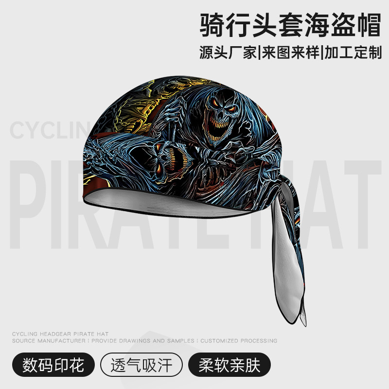 AFSA Outdoor Sports Pirate Hat for Men, Summer Thin Sun Protection Cycling Cap, Running Sweat-Wicking Headscarf, Quick-Dry Hat for Women