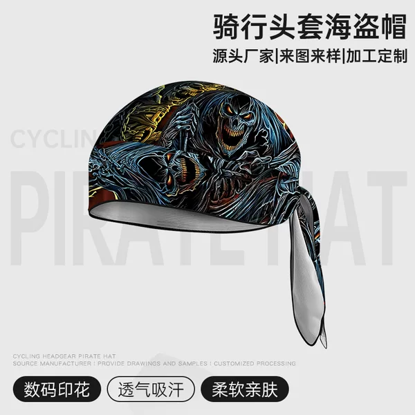 AFSA Outdoor Sports Pirate Hat for Men, Summer Thin Sun Protection Cycling Cap, Running Sweat-Wicking Headscarf, Quick-Dry Hat for Women