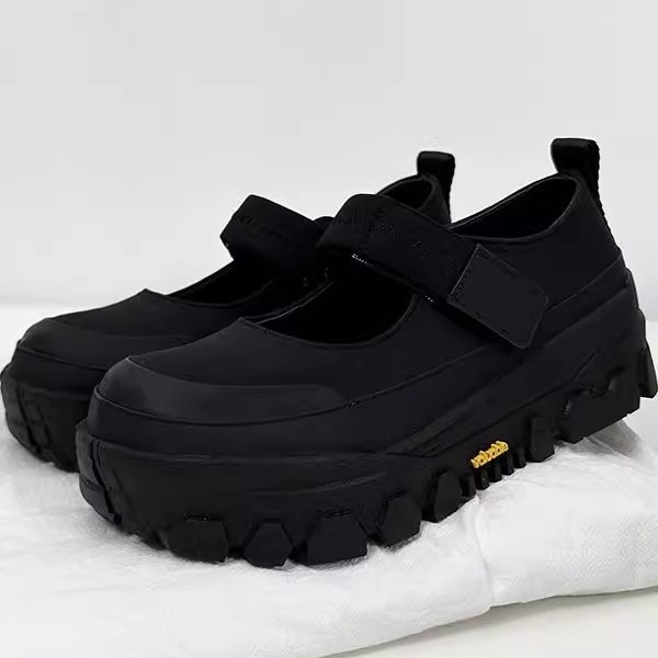 Soft leather version ~ Korean version of thick-soled shoes jennie with academic style increased Joker casual Mary Jane shoes women