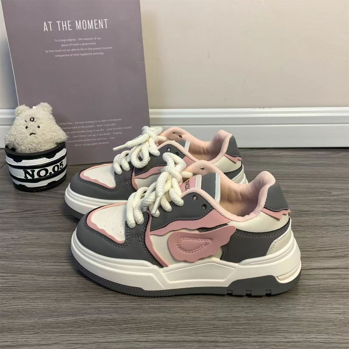 Nuevos zapatos de ala, zapatos de skate de nicho, zapatos de altura de suela gruesa, zapatos de mujer, zapatos infantiles, zapatos casuales de dopamina