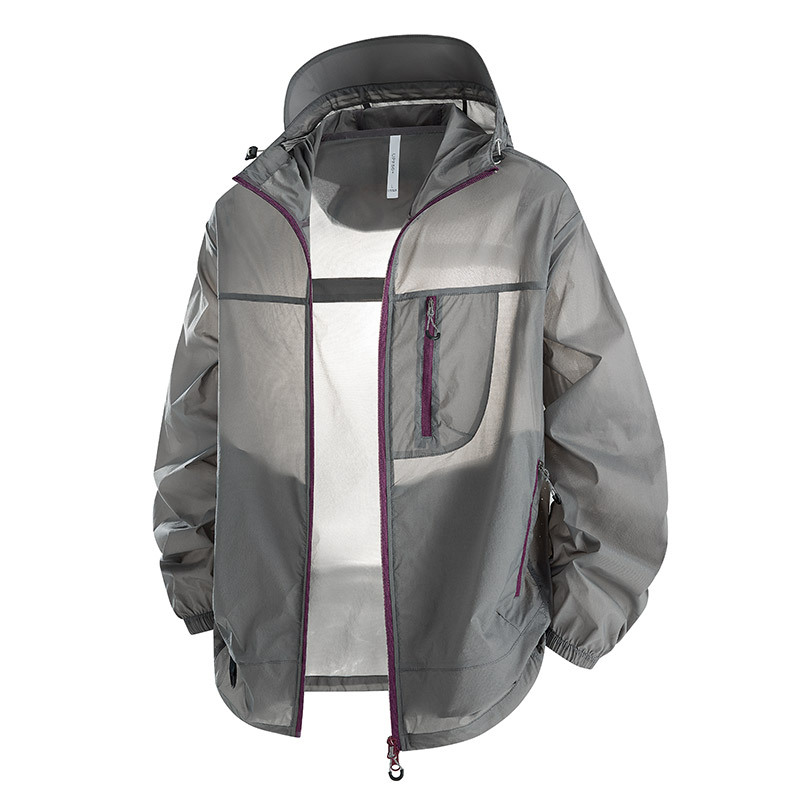 Japanese-Style Trendy Ice Silk Sun Protection Clothing for Men and Women, Summer Outdoor Thin Sun Protection Jacket, Loose Casual Fishing Jacket