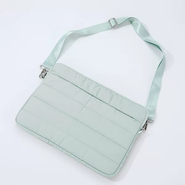 2025 New Factory Shoulder Computer Bag Liner Bag down Material Shockproof Simple Women's Commuting Clutch Bag Computer