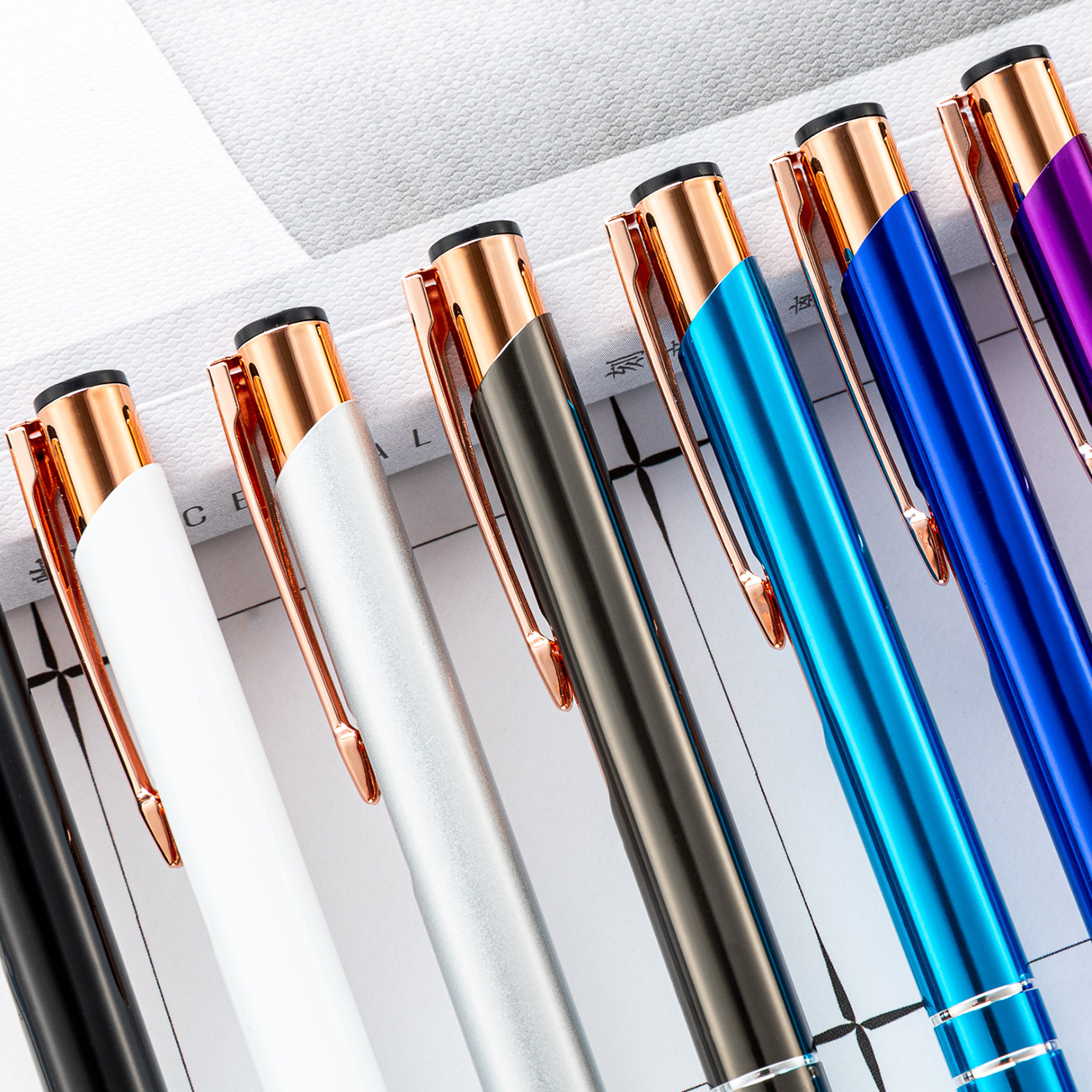 Metal bolígrafo de presión dos bobinas de aluminio barra de pluma de negocios puede imprimir logotipo publicitario regalo bolígrafo promocional fábrica al por mayor
