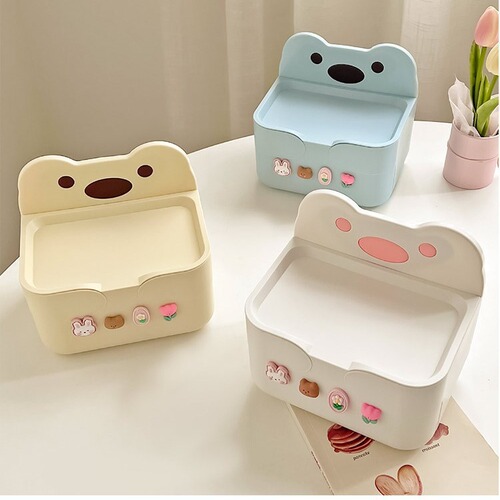 Creative cartoon tissue box multifunctional wall removable storage box living room bathroom wall hanging tissue box