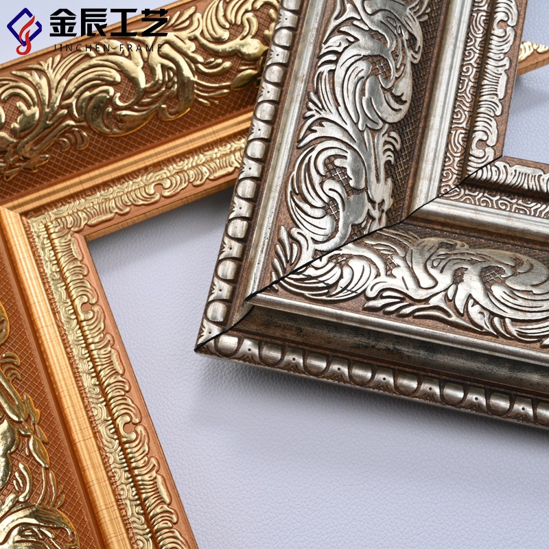 10 cm patrón europeo PS líneas espumadas pintadas a mano murales marcos de oro marcos de plata de resina decorativa