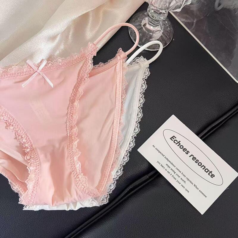 Leg-Lengthening Underwear, Thin Strap Bikini, Sexy Ice Silk European and American Pure Lust Lace Edge Seamless Quick-Drying Girl's Briefs Leg-Lengthening Underwear, Thin Strap Bikini, Sexy Ice Silk European and American Pure Lust Lace Edge Seamless Quick-Drying Girl's Briefs