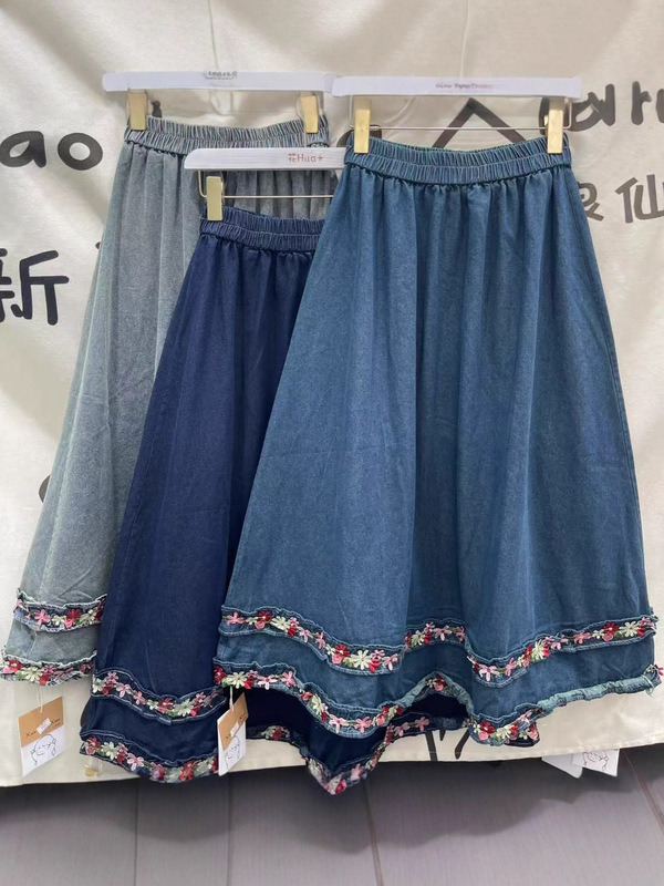 港风复古百搭休闲减龄宽松刺绣马甲秋季新款坎肩休闲牛仔背心上衣|undefined