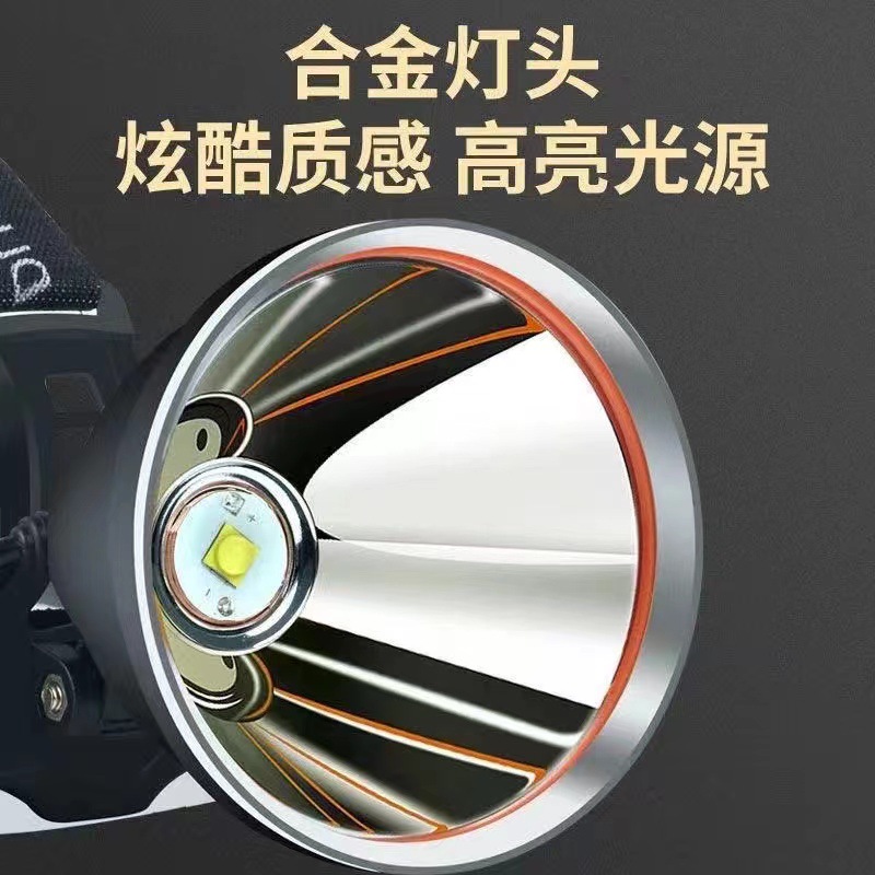 Luz de detección al aire libre luz blanca luz amarilla LED pescar luz de noche luz fuerte USB luz de cabeza eléctrica pescar luz de alta potencia carga