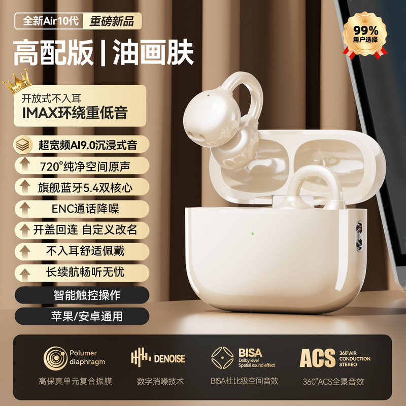 2025新款夹耳式无线蓝牙耳机不入耳超长续航降噪通话游戏运动音乐|undefined