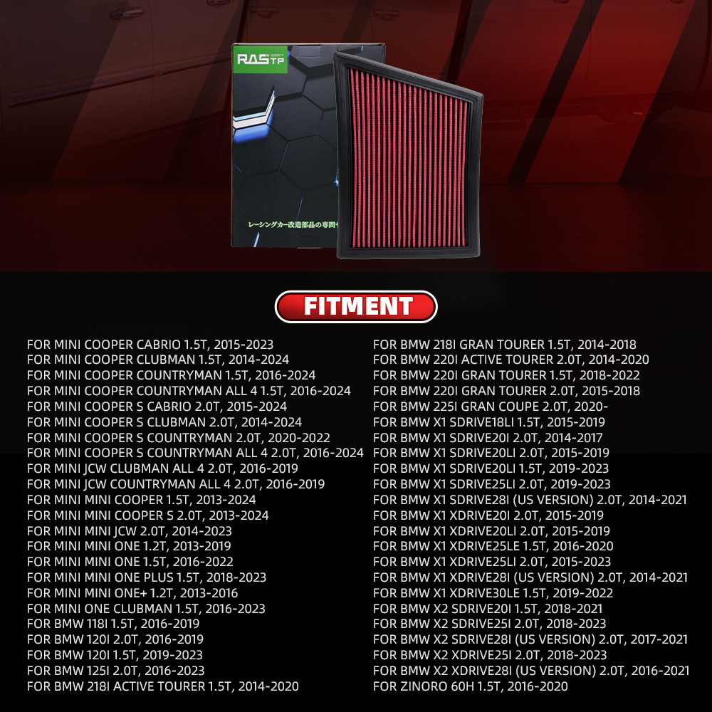 Car modified air conditioning filter 33-3025 high-flow air conditioning filter element flat filter suitable for BMW
