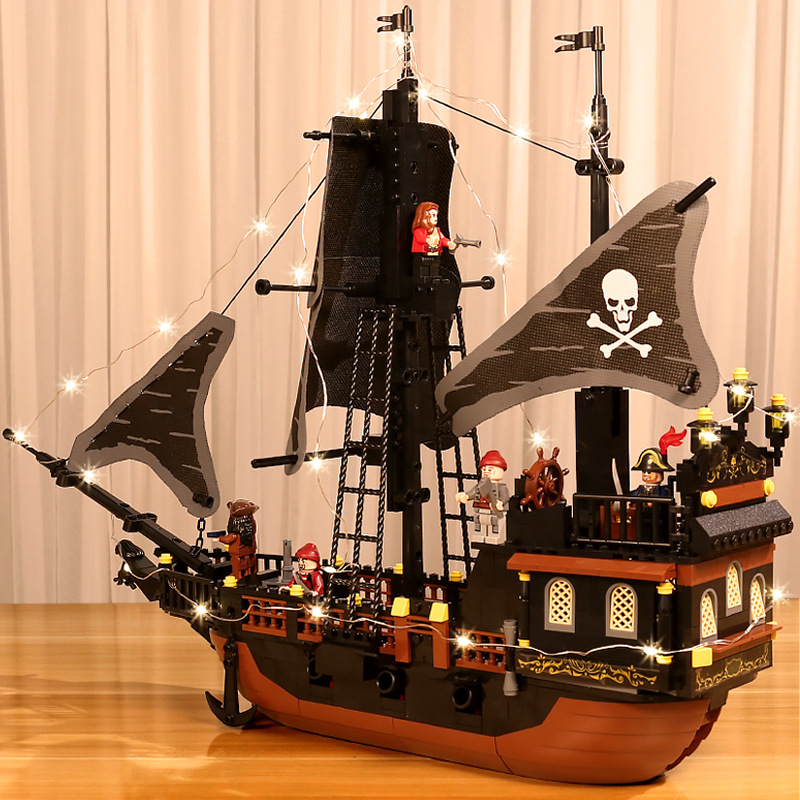 兼容乐高古迪拼装积木新款黑珍珠海盗船50401儿童益智力拼装男孩