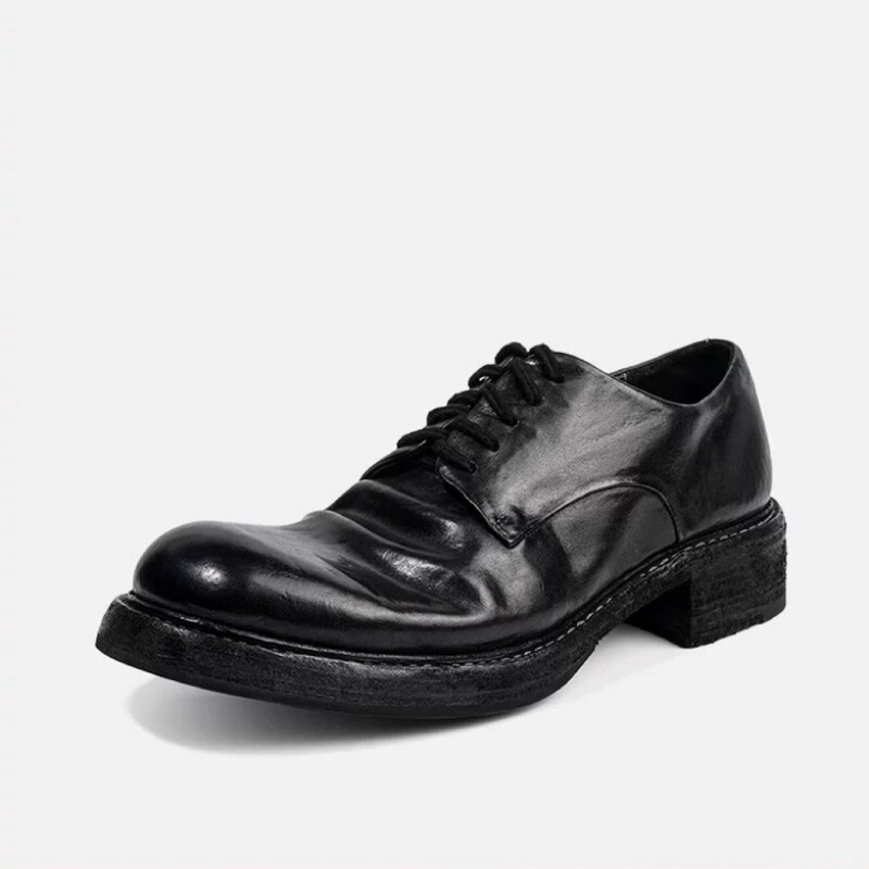 British Vintage Washed Leather Derby Shoes Business Casual Leather Shoes Wedding Groom Shoes British Vintage Washed Leather Derby Shoes Business Casual Leather Shoes Wedding Groom Shoes