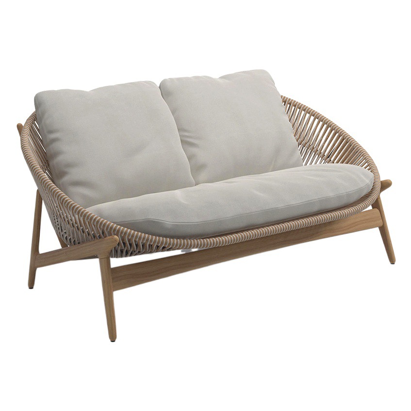 Conjunto de sofá de ratán para patio exterior, sillón individual de ocio para balcón de villa, muebles de teca de diseño para jardín exterior