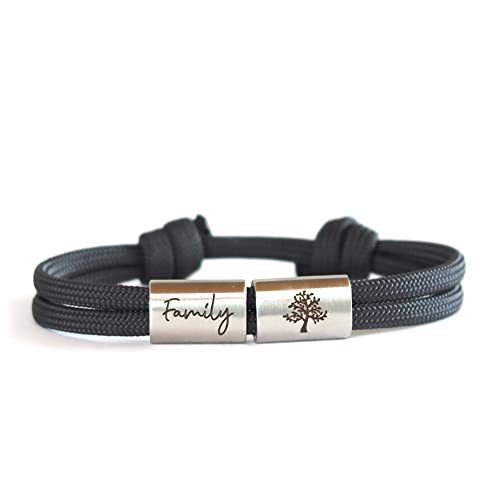 Sports Braided Bracelet Double-Layer Paracord Braided Steel Tube Square Lettering Adjustable Bracelet Milan Rope Lettering Bracelet
