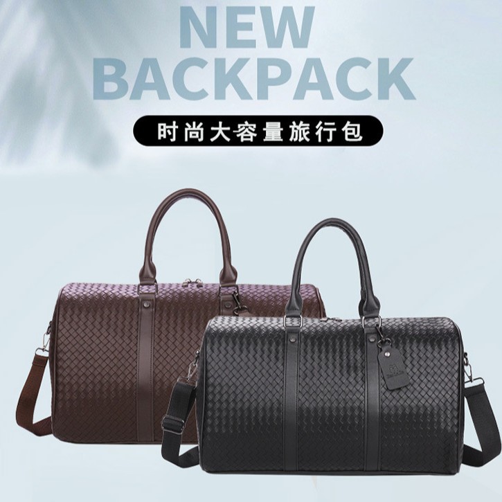 Customized cross-border fashion woven pattern tote bag, large-capacity shoulder bag, travel luggage bag, and sports gym bag