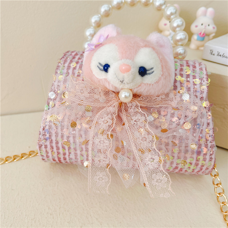 New Children's Bag, Foreign Trade Girl Accessories Bag, Trendy Fashion, Pearl Tote Bag, Korean Style Children's Single Shoulder Crossbody Bag