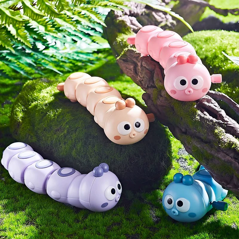 Заводная маленькая игрушка для ползания, гусеница, 2 года