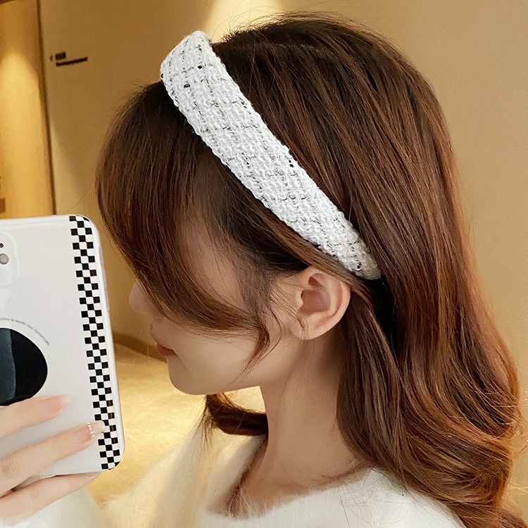 Blanco alto cráneo superior diadema mujeres de alto grado otoño e invierno presión diadema todo-partido hacia fuera accesorios para el cabello no lastiman el cabello lavado horquilla