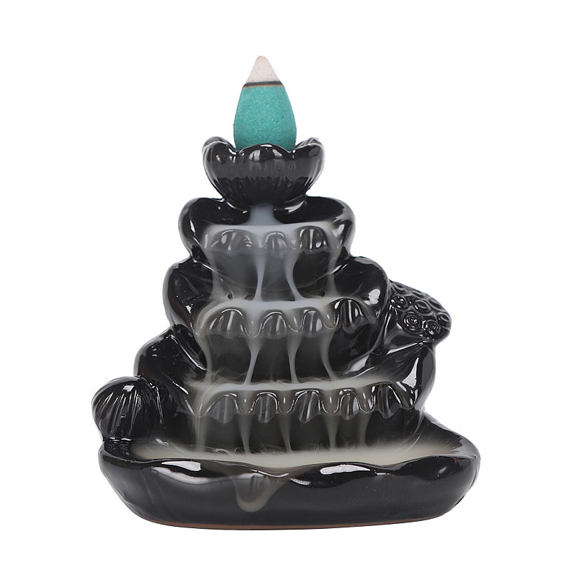 Quemador de incienso de reflujo de cerámica nuevo y creativo, con diseño de mano de Buda y rocalla, para incienso en barra, decoración de oficina, suministro directo transfronterizo. image 6