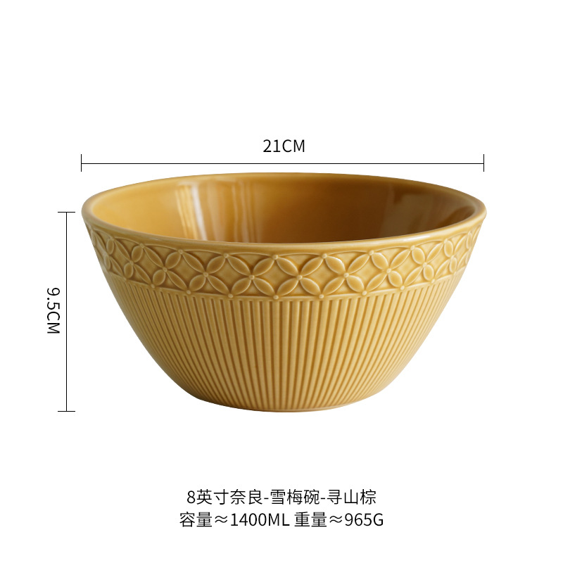 Cambio de horno de estilo japonés Snow Plum ramen tazón fideos instantáneos fideos mixtos comer tazón ensalada de frutas tazón de sopa hogar creativo vajilla de hotel