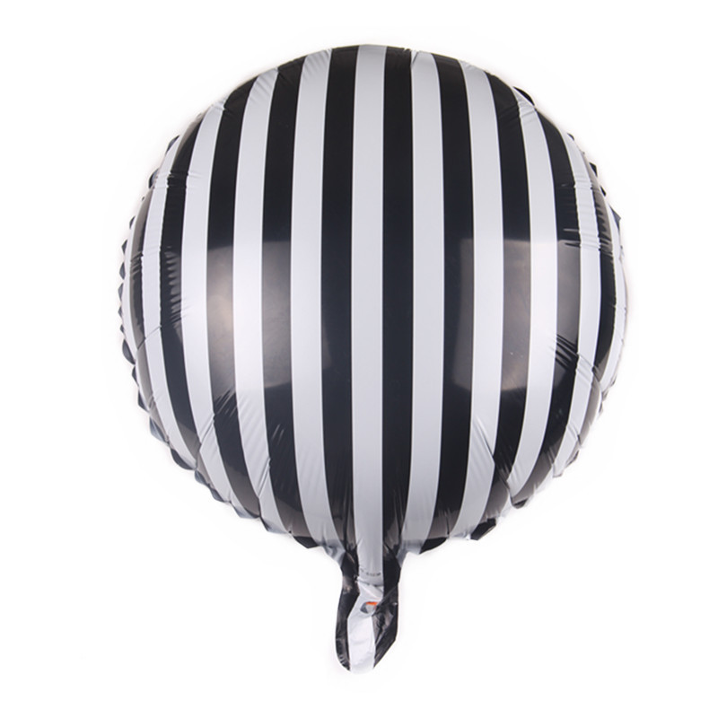 Nuevo 18 pulgadas negro y blanco a cuadros de fútbol a rayas globo de aluminio decoración de la fiesta de cumpleaños de los niños accesorios de globo