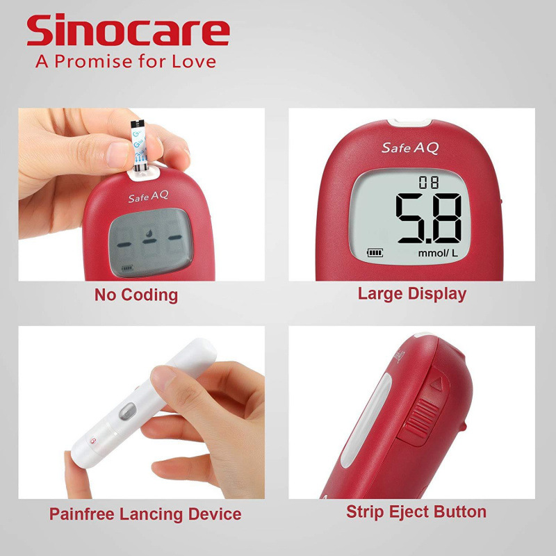 Safe AQ Smart sin código de modulación medidor automático de glucosa en sangre monitoreo de diabetes medidor de glucosa en sangre especial para exportación image 3