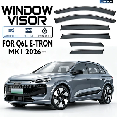 Rain shield – Audi Q6L E-Tron Car - standard-packing-without-logo-6pcsaudi-q6l-e-tronmk1-2026with-bright-stripsrain-shield