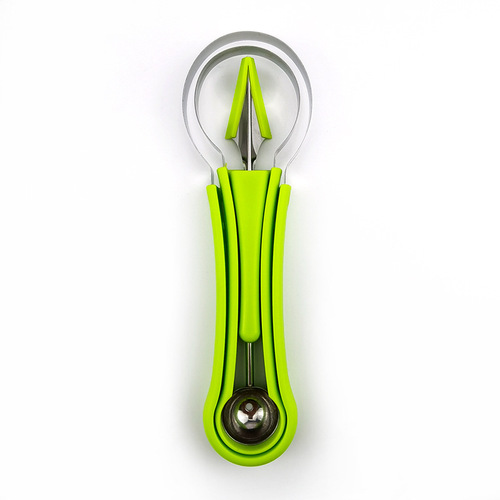 Three-in-one fruit carving knife, fruit scooper, multifunctional fruit platter tool, stainless steel watermelon scooper