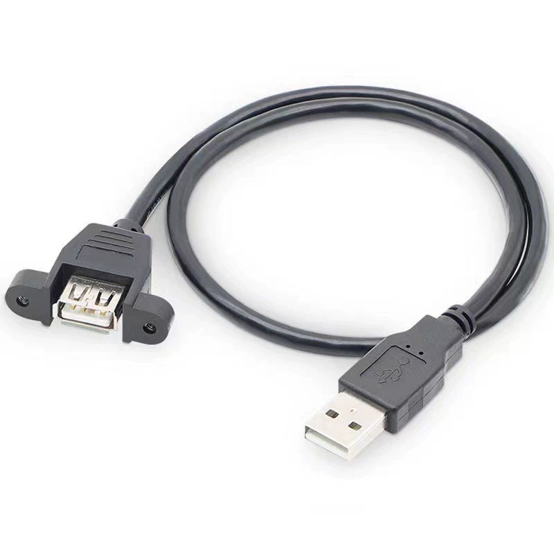 USB male to female adapter cable with ears and screw fixing seat industrial control chassis USB extension cable can be selected