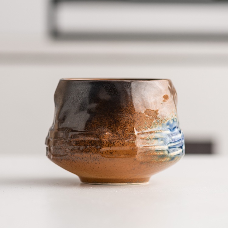 418-J 휴대용 커피잔(브라운 스프레이 블랙) 220ml