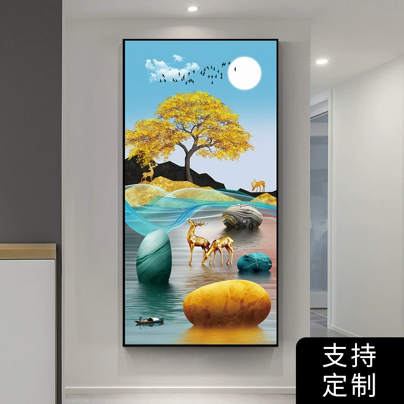 Self-adhesive modern three dimensional stickers on wall, light luxury style, 3D