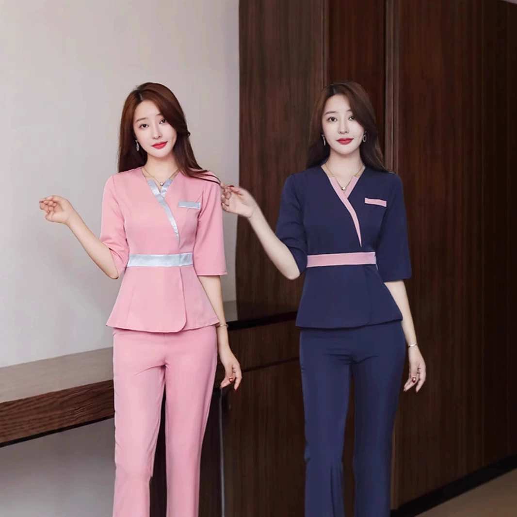 Новый косметолог рабочая одежда женский салон красоты темперамент высокого класса набор здоровья ножная ванна педикюр одежда 2208