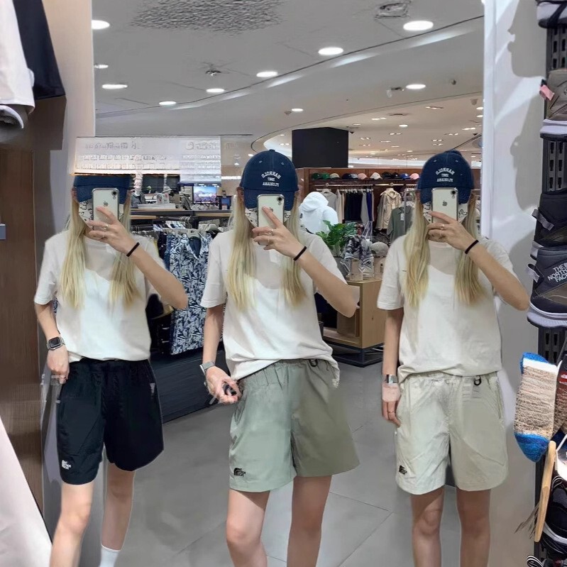 Cross-Border Wholesale Summer Shorts Tnf Quick-Drying Pants North Face Korean Sports Casual Pants Loose Pure Color Embroidered Logo