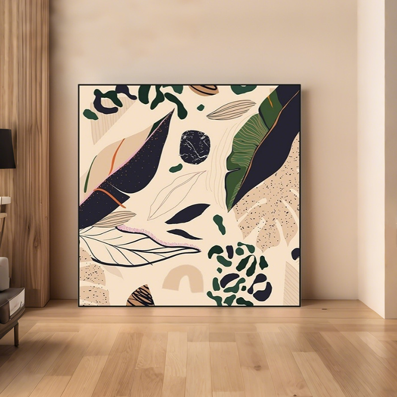 现代简约植物花卉抽象餐厅装饰画小清新书房走廊创意酒店卧室挂画