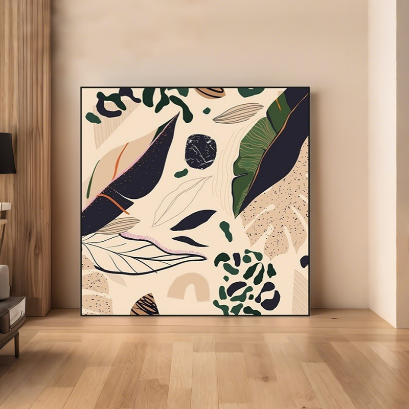 Modern Simple Plant Flower Abstract Restaurant Decorative Painting Small Fresh Study Corridor Creative Hotel Bedroom Hanging Painting