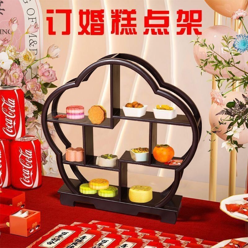 新しい中国風のデザートテーブル装飾品、婚約ペストリー、テーブル装飾、スナックスタンド、ティーブレイク、梅の花ディスプレイスタンド、炉スタンド|undefined