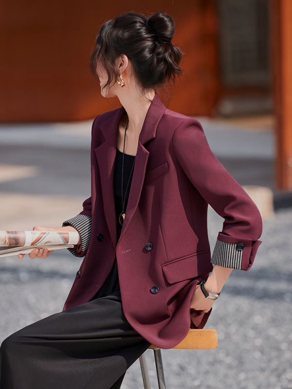 韩版休闲西装外套女早秋2025新款小众设计感宽松百搭免烫西服上衣|undefined
