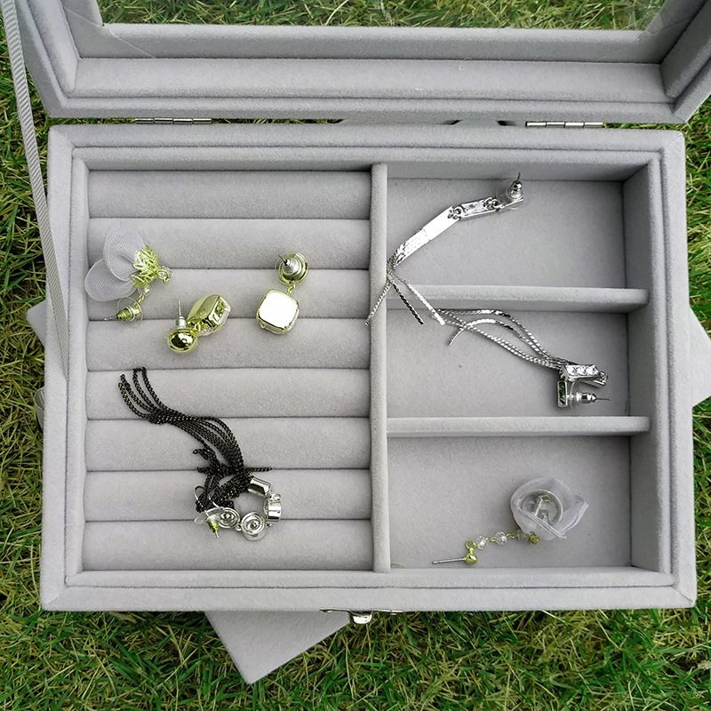 Nueva caja de joyería transparente collar anillo pulsera caja de almacenamiento hogar portátil de escritorio organizador caja de joyería al por mayor
