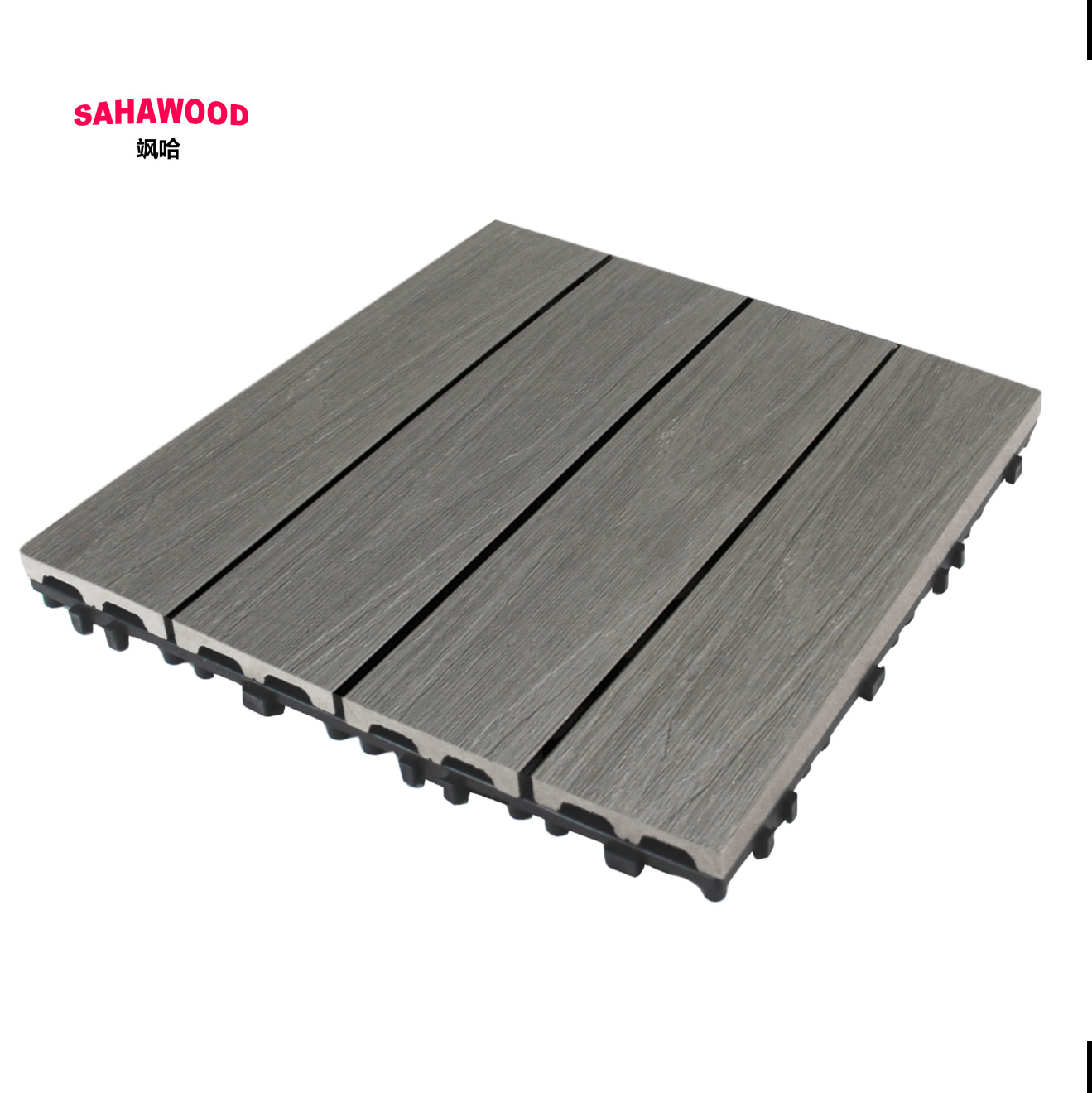DIY madera-plástico empalme piso al aire libre antideslizante corrosión compuesto piso 30*90 plástico piso de madera al aire libre auto-Empalme piso