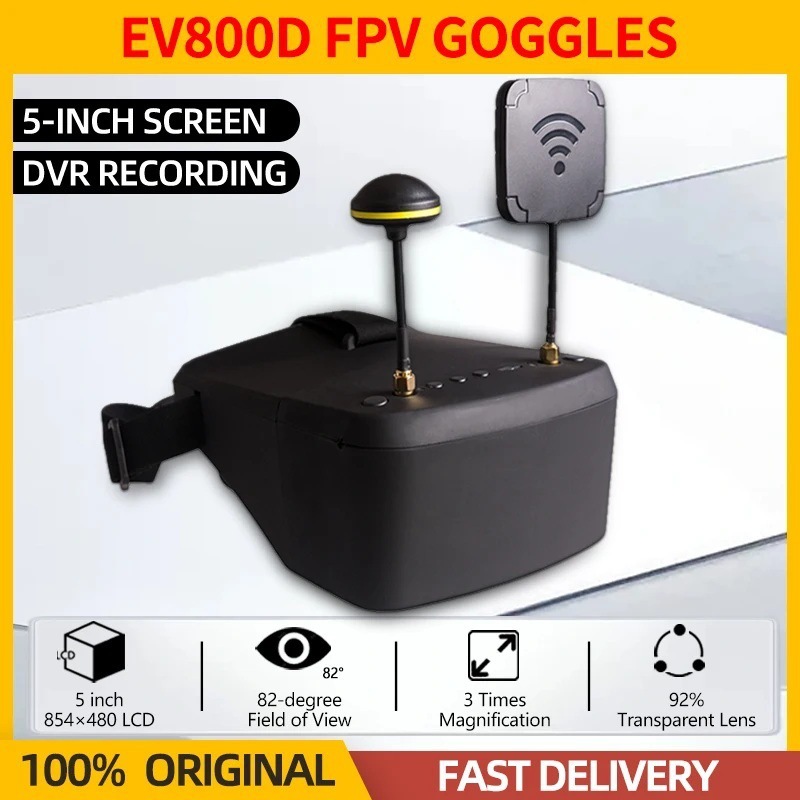 Ev800D 4.9g 5.8g Fpv Drone Goggles 5inch Display Dvr Model Aircraft Screen