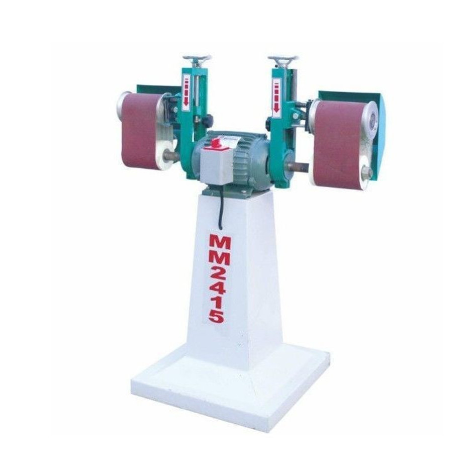 小型抛光机MM2415卧式海绵砂砂带机打磨机海绵轮磨光机双头砂