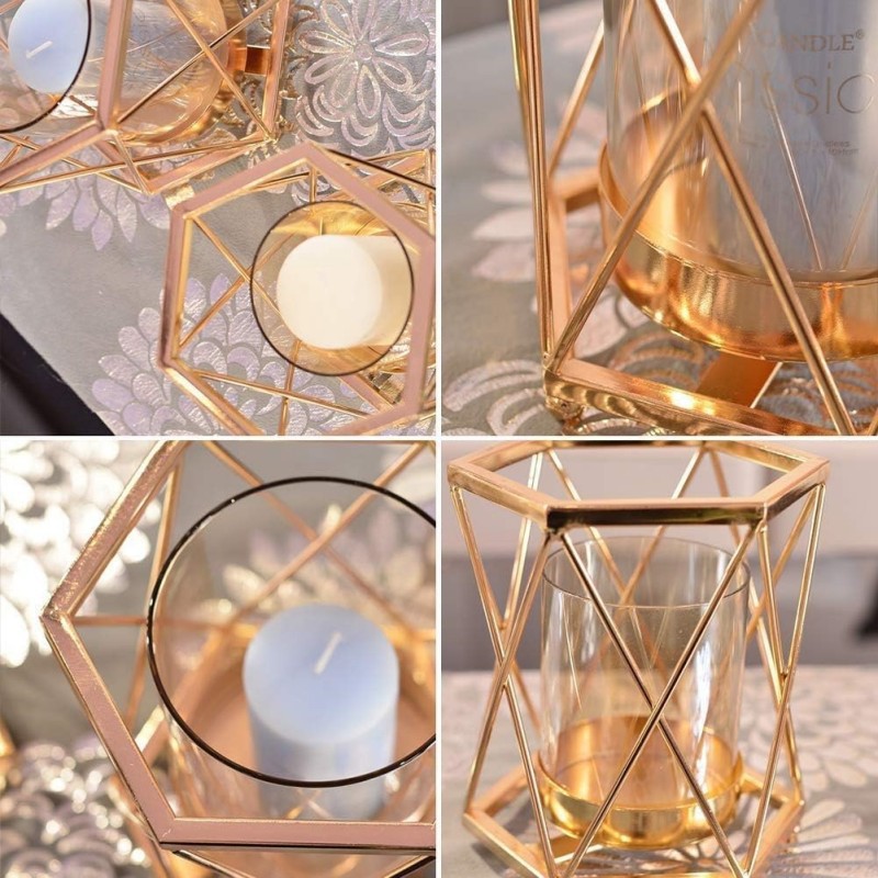 Transfronterizo de hierro de vidrio forjado ornamentos galvanizados ornamentos de mesa de comedor candelabros escenas de diseño accesorios ornamentos decorativos