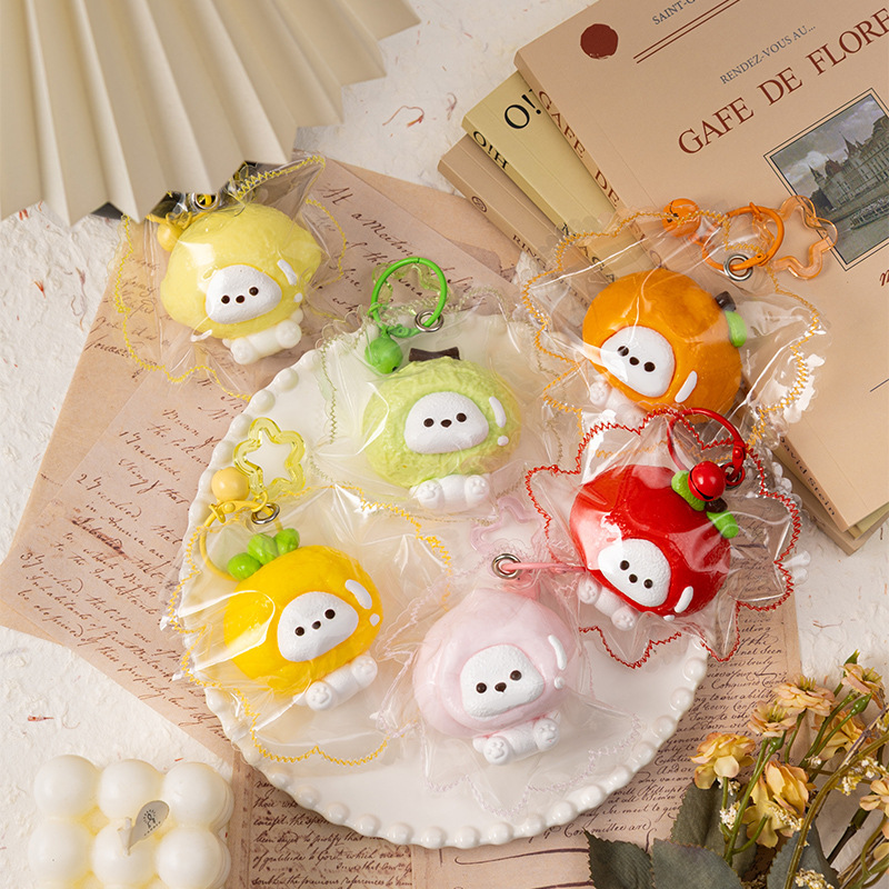 Creative simulated fruit headgear, cute pet toy with stitched edges, food-grade silicone cream clay stress-relief squeeze toy Creative simulated fruit headgear, cute pet toy with stitched edges, food-grade silicone cream clay stress-relief squeeze toy