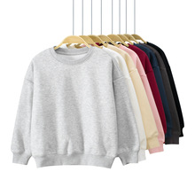 Grrr韩版童装儿童摇粒加绒卫衣纯色广告衫无图案秋冬新款保暖批发