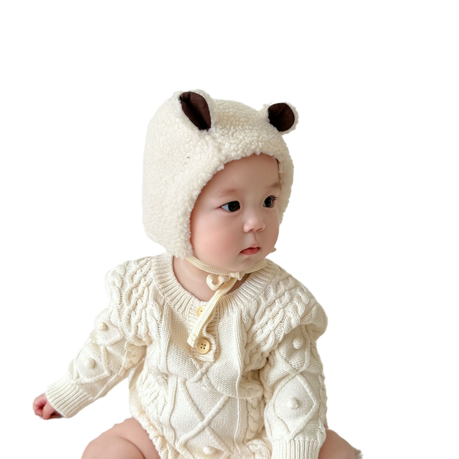 Conejo sombrero de peluche sombrero de neumáticos de invierno de peluche para hombres y mujeres calentamiento lindo coreano protector de oídos bebé