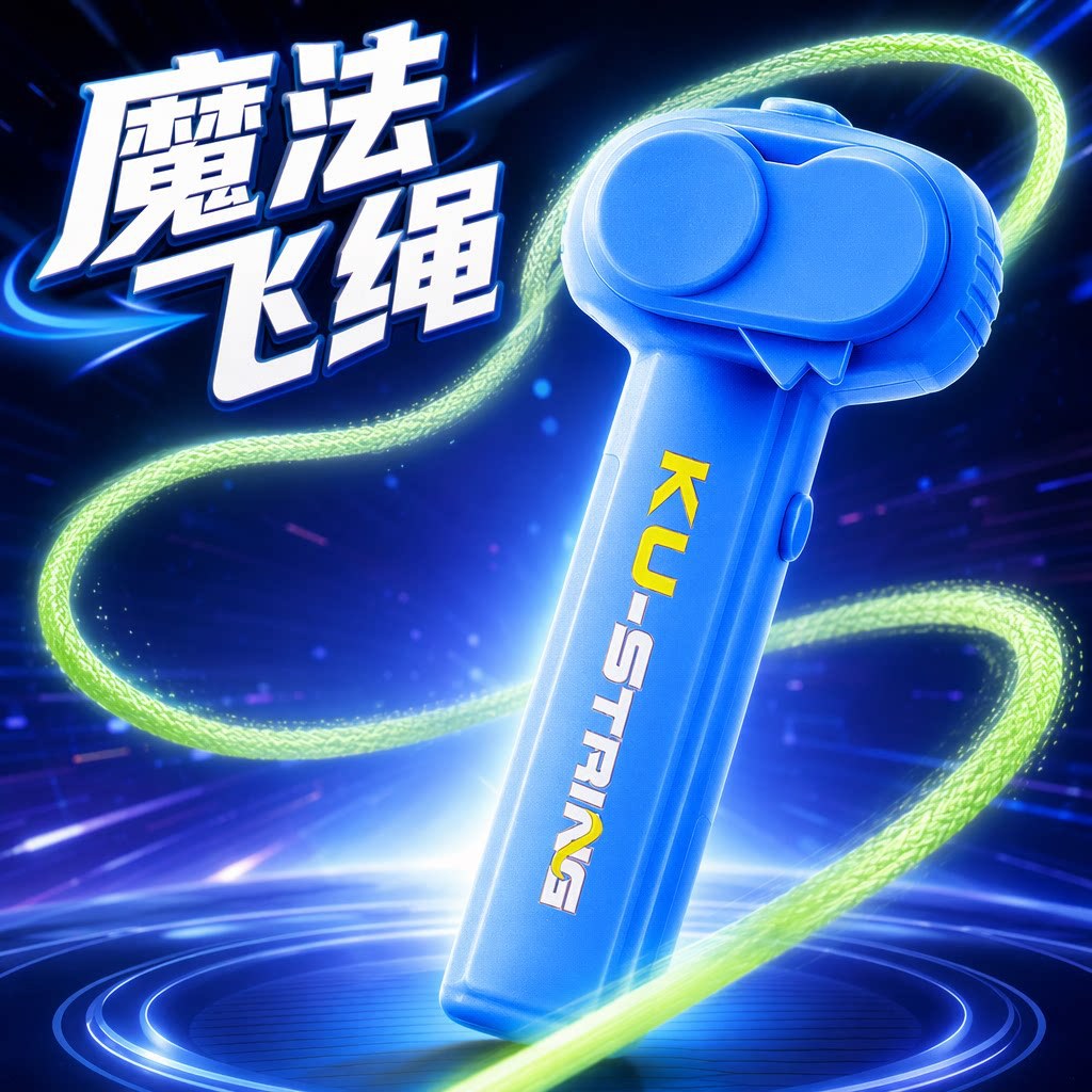 Viral internet sensation: Magic Flying Rope Electric Luminous Interactive Rope Launcher for Children - Creative Outdoor Light-Up Toy
