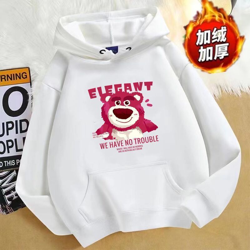 Strawberry Bear Printed Heavy Hooded Top Jacket for Men and Women Fashionable Sweatshirt for Men and Women Couple fleece-lined Thickened Winter 12 Strawberry Bear Printed Heavy Hooded Top Jacket for Men and Women Fashionable Sweatshirt for Men and Women Couple fleece-lined Thickened Winter 12
