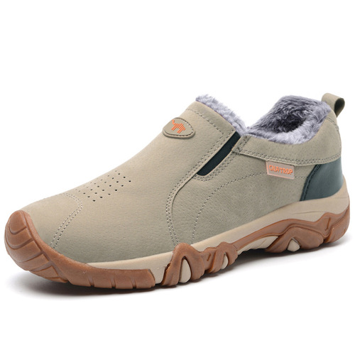 Men's outdoor hiking cotton shoes, warm thickened velvet sports shoes, casual middle-aged and elderly non-slip tendon sole dad shoes