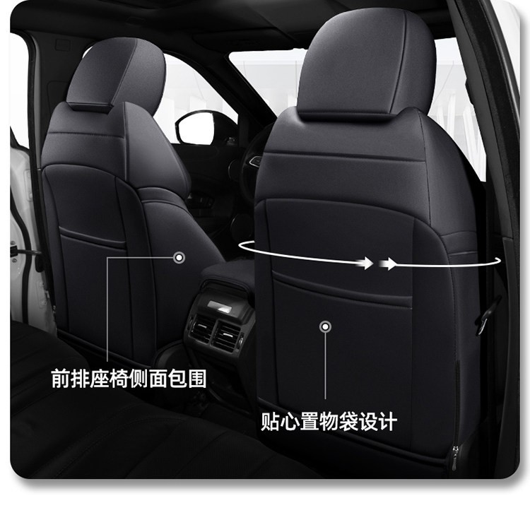 Custom-fit car seat covers, suitable for all seasons, with a full wrap-around design, 360-degree coverage, perforated leather for breathability, and designed specifically for your car model